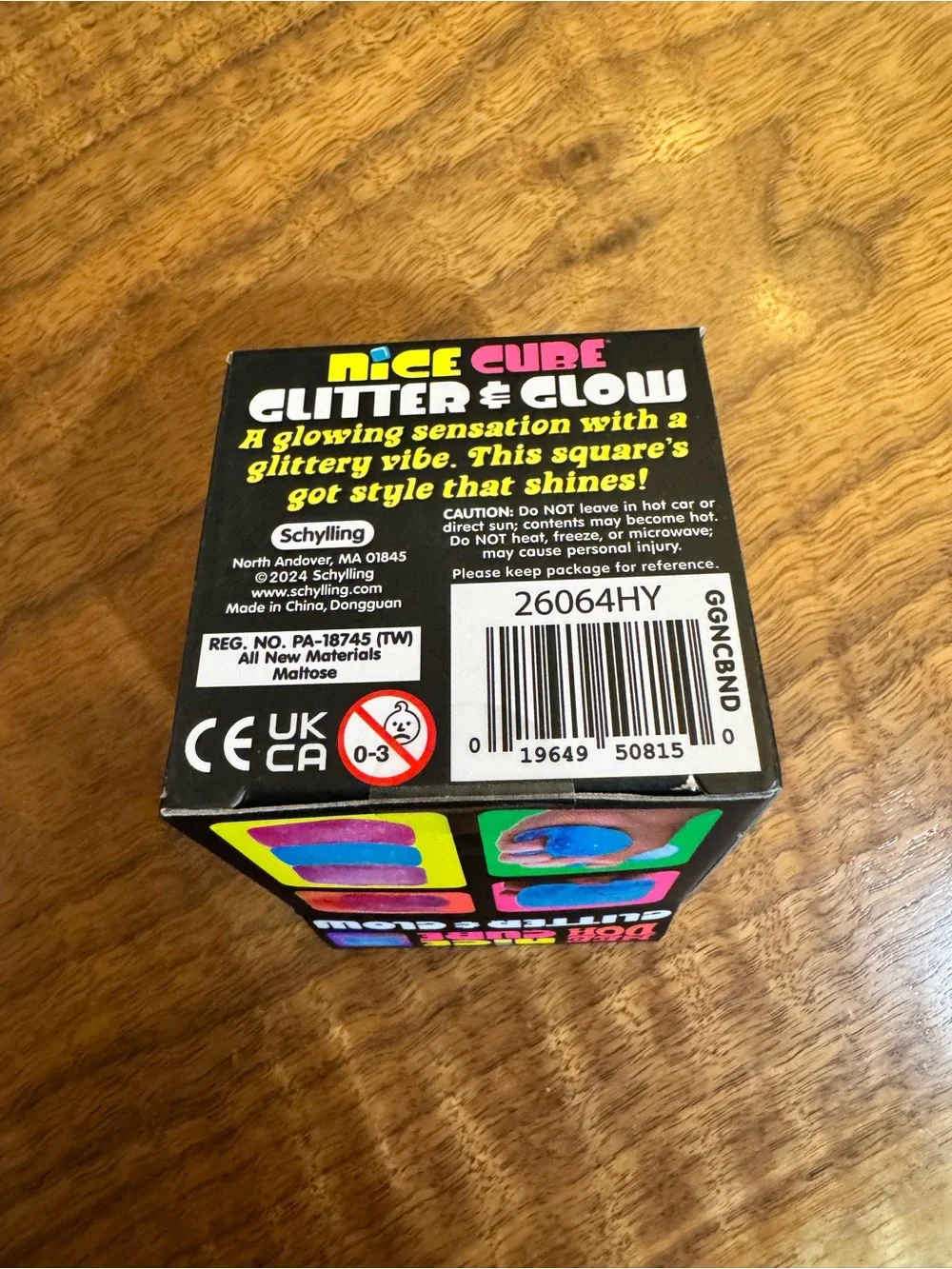 NeeDoh Nice Cube Glitter & Glow Blue NWT Super Solid Squish Authentic Schylling